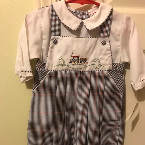 Petit Ami Other - Petit Ami baby boy Train Outfit